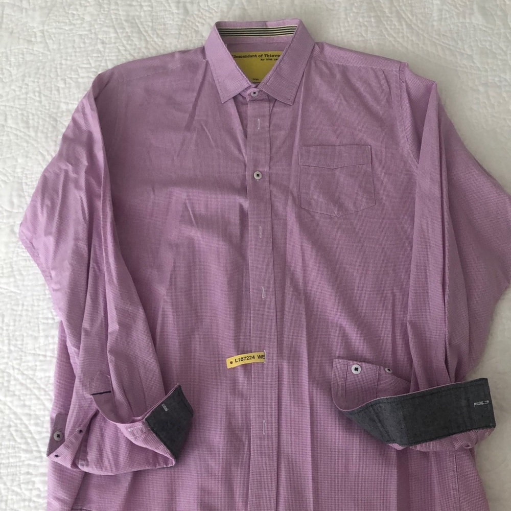 Descendent of Thieves by Dres Ladro - mens button down shirt